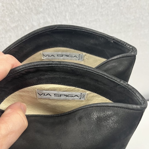 Via Spiga Ladies Italian Made Western Black Pull-on Boots Re-bottomed - Picture 7 of 12